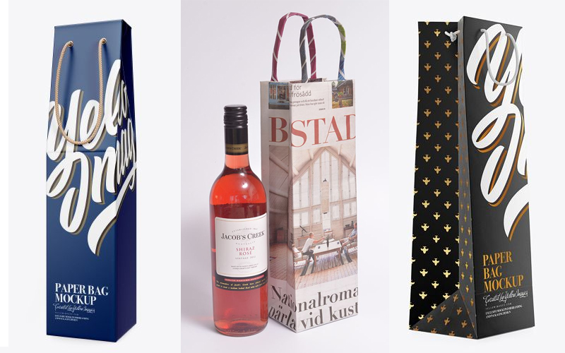 in túi giấy đựng rượu